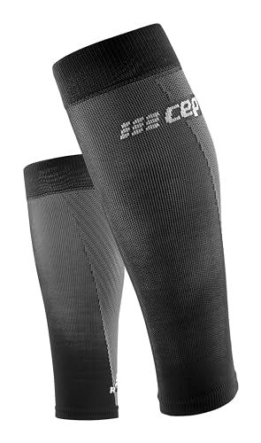 CEP 2024 Women's Ultralight Compression Calf Sleeves - 20-30mmHg Athletic Running Performance - color: Black/Grey, size: 4