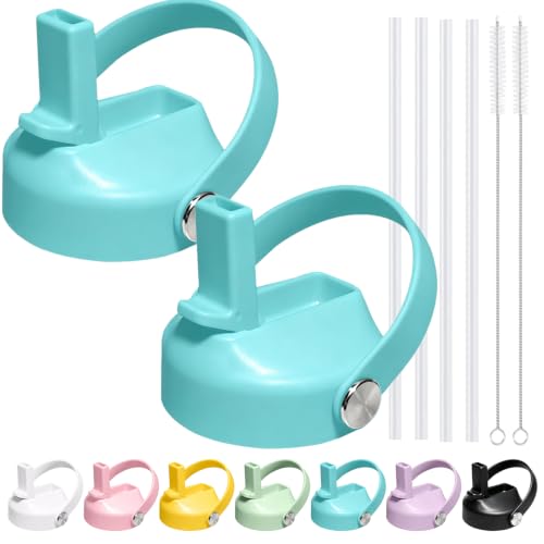 Straw lid for Hydroflask Wide Mouth Water bottle,Flex Straw Lid compatible with Hydro Flask 12 16 18 20 32 40 64 oz,Sports Straw Cap Flip Top Lid Water Bottle Lid Accessories… - color: Blue 2