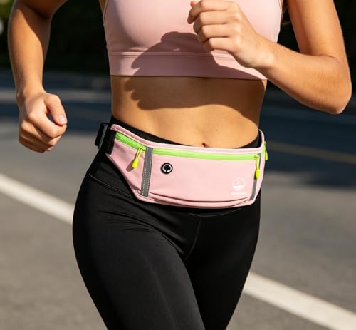 Running Belt Slim Fanny Pack Jogging Pouch Phone Holder Waist Pack - Light Pink - color: D Light Pink