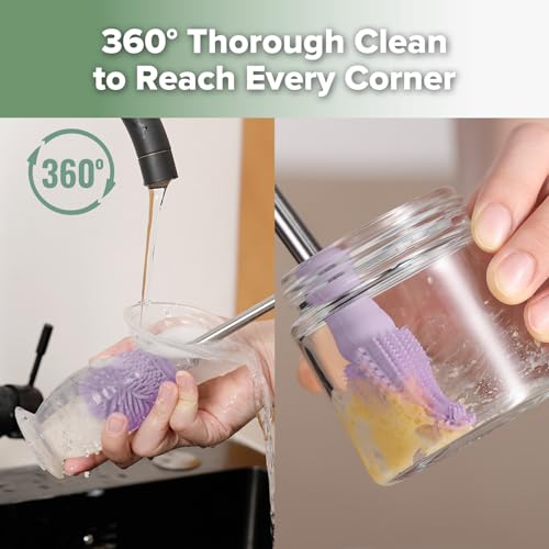 Haakaa Silicone Cleaning Brush for Baby Bottles & Crevices, Lavender,1PK - color: Lavender, size: 1 Piece Set