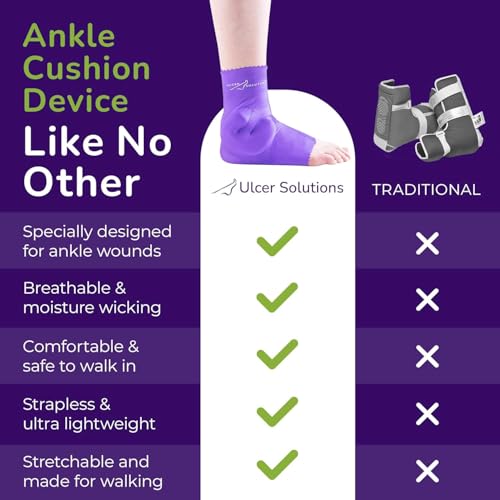 Ulcer Solutions Ankle Keeper, Ankle Protector for Pressure Sores, Lightweight, Stretchable Ankle Pillow, Enhanced Ankle Pads for Better Comfort and Mobility (XL: >10.5”+ (27cm+)) - size: XL: 10.5”+ (27cm+)