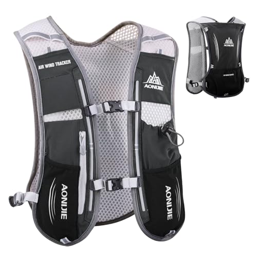 TRIWONDER Running Vest Hydration Pack Backpack for Men & Women, Lightweight Trail Marathon Run Race Vest for Cycling Jogging - color: 01 Black - Only Vest