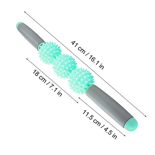 Muscle Roller Stick - Yoga Stick Muscle Roller Stick Cellulite Spiky Ball for Back Arms Shoulder Leg (Green) - color: Green