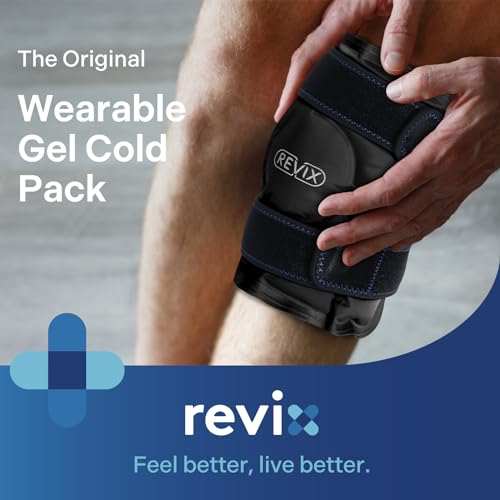REVIX Ice Wrap for Knee Discomfort, Reusable Knee Ice Pack Wrap with Cold Compress Therapy for Muscle Ache, Promotes Post-Workout Recovery, Soft Plush Lining, Black (Pack of 2) - style: Black-1 Pack