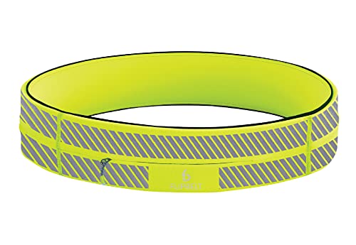 FlipBelt Zipper Running Belt, Waist Pack for Fitness and Running, US Company - color: Reflective Neon Yellow, size: Medium