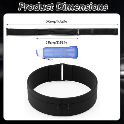 Running Belt for Women Men, Water Proof Running Belts, Run Fanny Pack with Water Bottle, Slim Runnings Pouch Belts, Adjustable Fit Run Belt with Phone Holder Bottle Holder