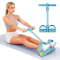Resistance Band with Foot Pedal, Elastic Pull Rope for Sitting Row, Yoga, Stretching, Waist Training - color: Blue