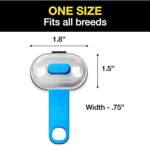 Max & Molly LED Dog Collar Light - USB Rechargeable Safety Light for Night Walking, Running, Hiking - color: Blue