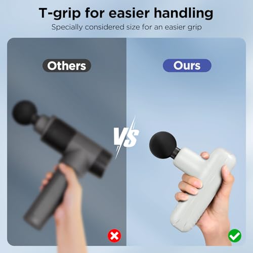 Mini Massage Gun, Powerful Handheld Muscle Massager for Muscle Relaxation, Deep Tissue Percussion Small Massage Gun Travel Massager with 4 Massage Heads Silent Brushless Motor, White - color: White