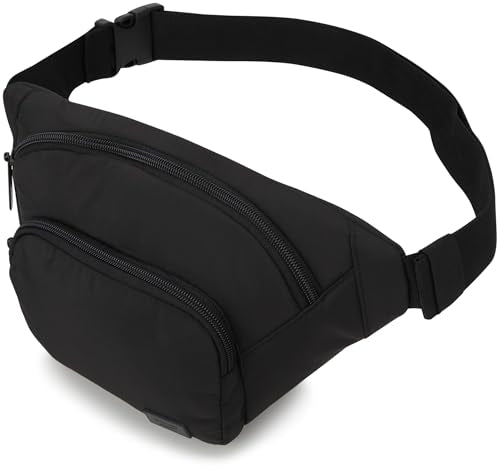 Reebok Belt Bag Fanny Pack for Women & Men, Adjustable Crossbody - color: Kat Black