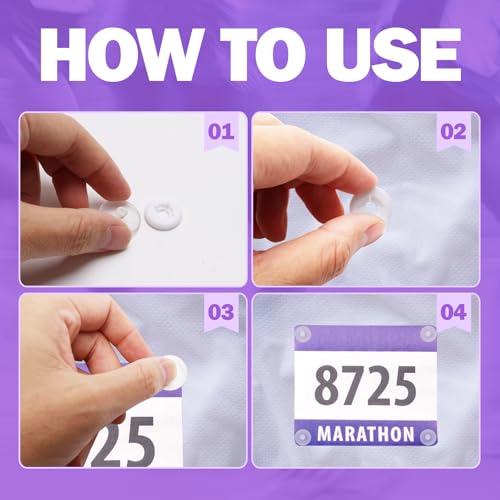 Coolrunner 40P Running Bib Clips, Clear Race Number Buckle, Race bib Clips Fixing System Triathlon Race Bib Holder for Runners Marathon, Skating, Track and Field - color: Black