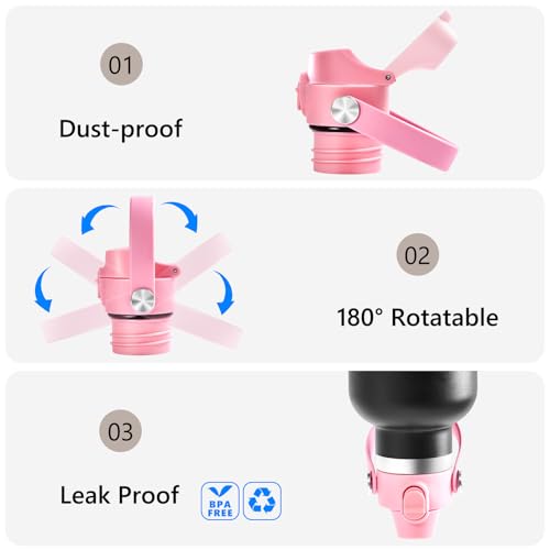 XACIOA Replacement Flip Lid for Hydro Flask Standard Mouth Bottle - color: Pink