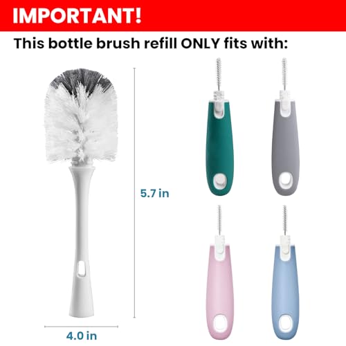 Bottle Brush Replacement Head for OXO Bottle Brush Tot Only, 2 Pack