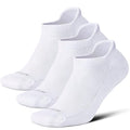 LEVSOX Ankle Compression Socks for Women and Men, Bamboo Viscose Low Cut Cushioned Athletic Running Socks - color: 3 Pairs-white, size: Medium