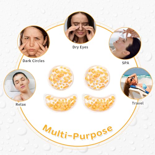 4PCS Gel Eye Ice Pack Set Reusable, Cold and Hot Compress for Eyes - color: Oranges-2
