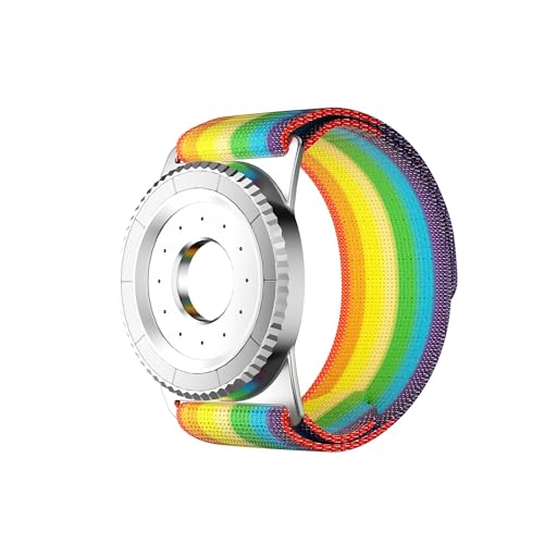 BAISRKE Magnetic Running Armband for MagSafe Case - 360° Rotatable Phone Grip with Adjustable Scent Compartment & Detachable Lanyard Compatible iPhone/Android (Rainbow & Silvery) - color: Rainbow&Silver, size: XL (fits Wrist/Armband up to 15")