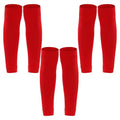 phnydreg 3 Pairs Leg Sleeve Shin Pre Cut Socks for Kids Youth Men Women Soccer Running Cycling - color: Red