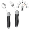 Weighted Utensils for Tremors & Parkinson's, Adaptive Eating Aids (Black) - color: Black