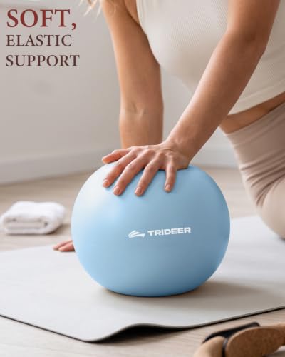 Trideer 9 Inch Pilates Ball with Inflation Straw, Small Exercise Yoga Ball - color: Baby Blue
