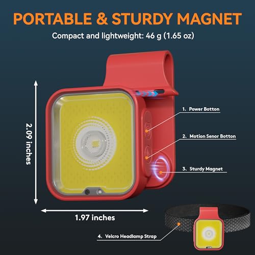 Yls Running Lights for Runners, Rechargeable Clip on Light with 12 Lighting Modes, LED Night Safety-Light for Walking, Camping, Hiking, Jogging, Outdoor Adventure, Red - color: Garnet Red