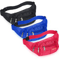 3 Pcs Fanny Packs Crossbody Waist Bags for Women Men Crossbody Waterproof Fanny Pack Belt Bag for Travel Walking Running Hiking Cycling Outdoor Easy Carry Any Phone, Wallet (Black, Blue, Pink) - color: Black, Blue, Pink