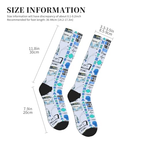 FREEHOTU Compression Knee High Socks for Women/Men Circulation 15-20 Mmhg - color: Anesthesia Pattern