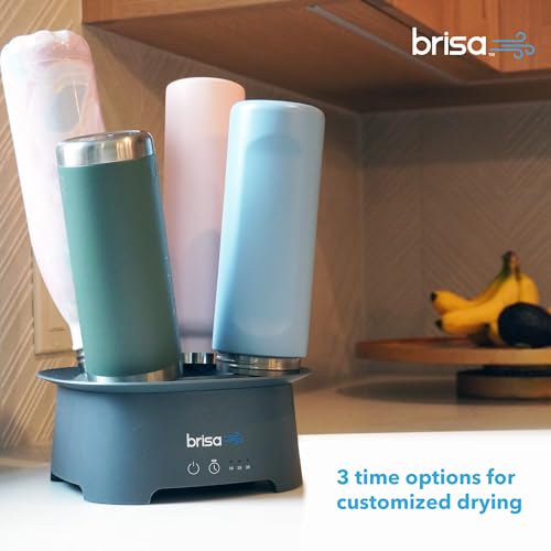 Brisa Rack: Powered Drying for reusables Water Bottles, Bags, and containers - Heated Air Drying Technology - Fast Drying Rack Appliance - Modernize eco-Living- Gray - color: Gray