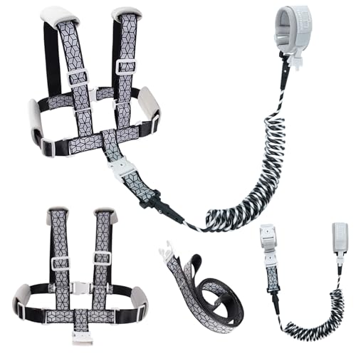 Toddler Leash, 4-in-1 Adjustable Anti-Lost Harness for Kids - color: Black
