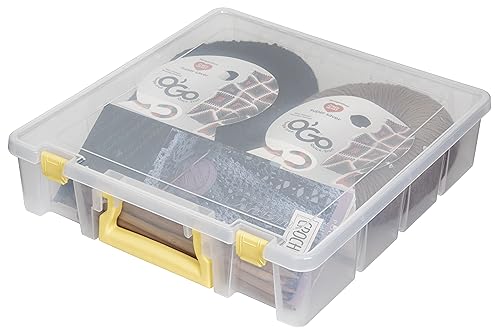 ArtBin Super Satchel 1-Compartment Craft Storage Box, Yellow Latches - color: Yellow