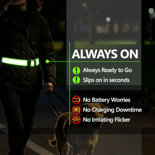 Reflective Sash for Night Walking, 360° High Visibility Running Safety Gear