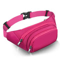 Large Fanny Pack for Women Men - Syican Waist bag with 3-Zipper Pockets - color: Rose