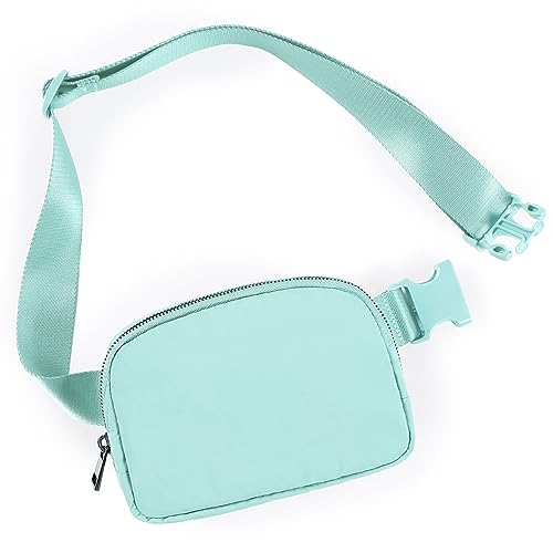ODODOS Unisex Mini Belt Bag with Adjustable Strap Small Fanny Pack for Workout Running Traveling Hiking, Icing Blue - color: Icing Blue