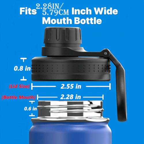 4 Pack Water Bottle Lid Replacement - Spout Lid for Tal Ranger Pro and Manna Water Bottles-Replacement Lid for 12 16 18 22 32 40 64oz 2.28" Wide Mouth Sports Water Bottles Accessories