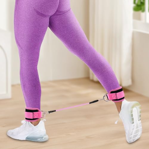 Ankle Resistance Bands with Cuffs, Elastic Resistance Band Set with Storage Bag Glutes Workout Equipment, Leg Butt Training Exercise Equipment for Kickbacks Hip