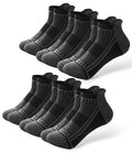 BAMBOO COOL Mens Athletic Ankle Socks Moisture Wicking Cushioned 8 Pack - color: 6c-black*6, size: Medium