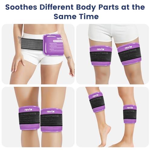 REVIX Ice Packs for Injuries Reusable, 2 Pack Hot & Cold Gel Packs, Large - color: Purple, size: Large 12 x 6 Inch