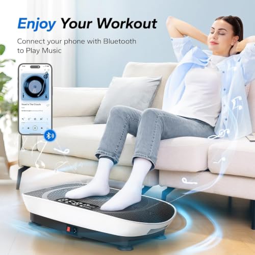 MERACH CV30 Pro Curved Vibration Plate Exercise Machine, Powerful & Quiet - color: Black White