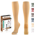 NEWZILL Copper Compression Dress Socks for Women & Men, 15-20 mmHg - color: Nude, size: XX-Large