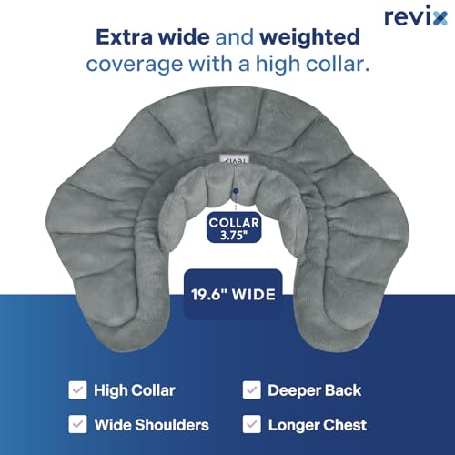 REVIX Neck Heating Pad Microwavable, Weighted Heat Wrap for Neck Shoulders - color: Darkgray