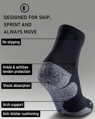 Quarter Compression Socks for Men Women, Cushioned Running Hiking Socks - color: Black (4 Pairs), size: Small