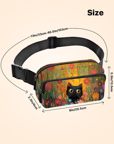 Cat Fanny Pack Fashion Belt Bag Lightweight Waist Pouch with Adjustable Strap Mini Crossbody Bags for Women Travel Sports Running - color: Orange