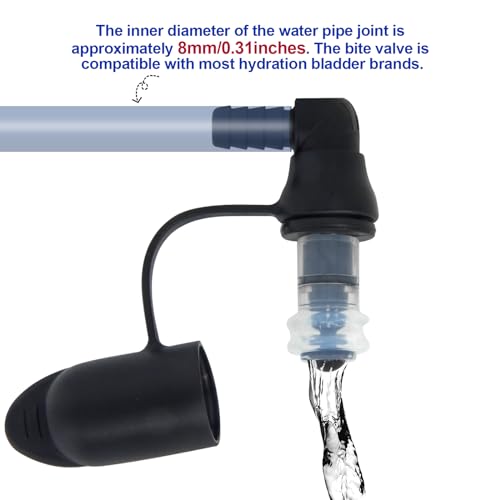 Hydration Bags Bite Valve Mouthpiece Replacement Bite Valve Replacement - style: 2 Pack 90 degree black