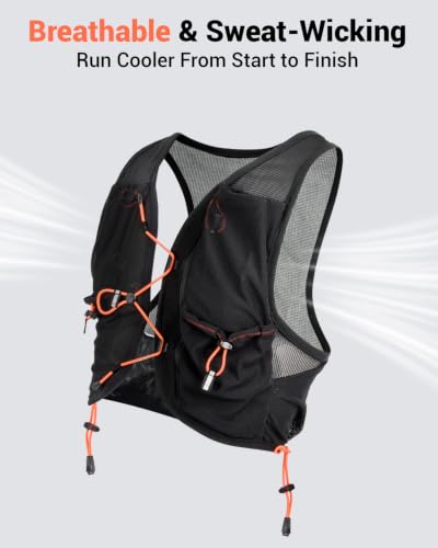 Running Vest for Women Men Hydration Vest with 500ml Flask - size: M-L (36-46 in)