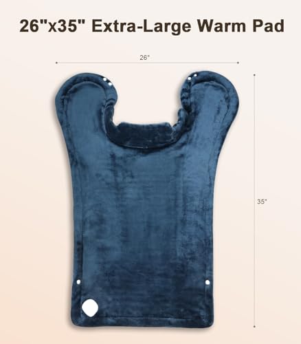 Heat Wrap for Neck Shoulder and Back, Fathers Day Ideal Gifts for Men Dad Him, Portable Weighted Warm Pad with 10 Heat 4 Timers 26"x 35"
