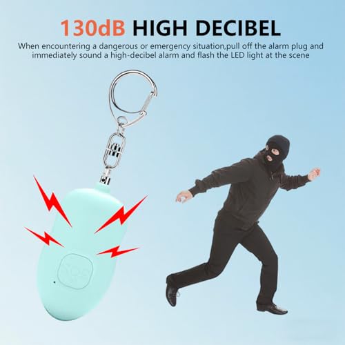 Personal Safety Alarm for Women,2Pack 130dB Self Defense Keychain - color: Black+Blue