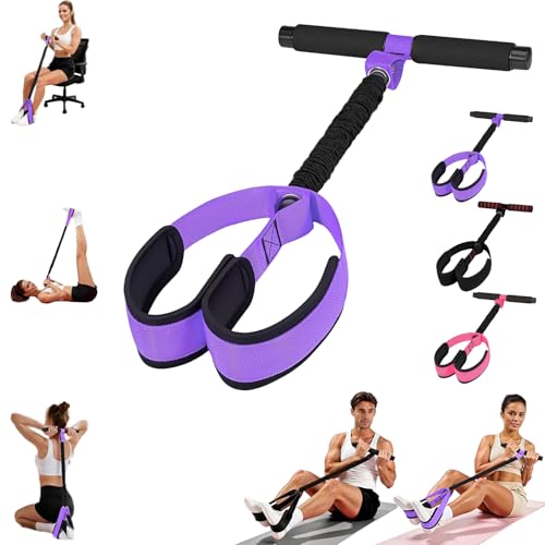 Multifunction Pedal Resistance Band with Handle,Tube/Petal/Foot/Full Body Resistance Bands with Handles,Multifunctional Foot Pedal Resistance Band,Leg Raise Straps. - color: Purple 55lbs