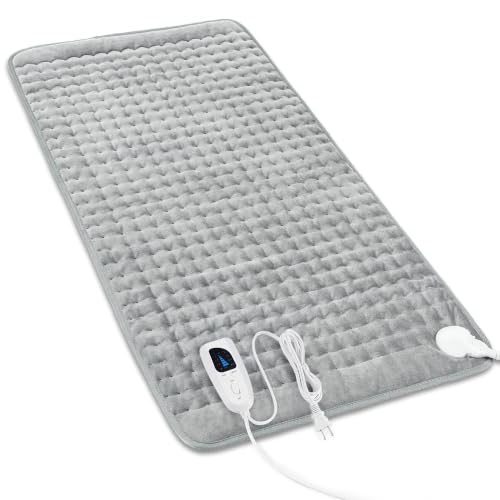 Heating Pad,Electric Heating Pads,Heating Pad for Back,Gray,33x17 Inch - color: Silvergray, size: 33x17 Inch