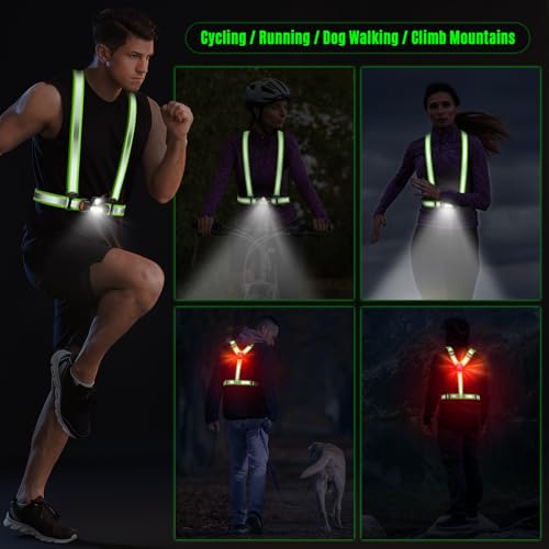 LED Reflective Vest,Light Up Running Vest,Led Vest,Light Vest for Running at Night,Lighted Running Vest,Running Lights for Runners