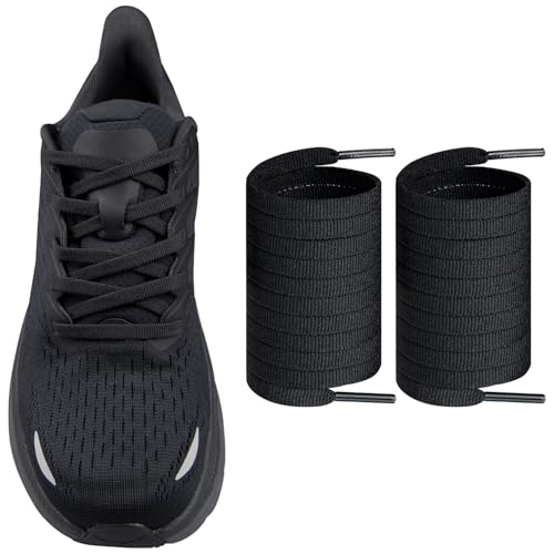 Endoto Shoe Laces for Hoka Replacement Shoelaces Strings - color: Black, size: 45 Inch (114.3 cm)