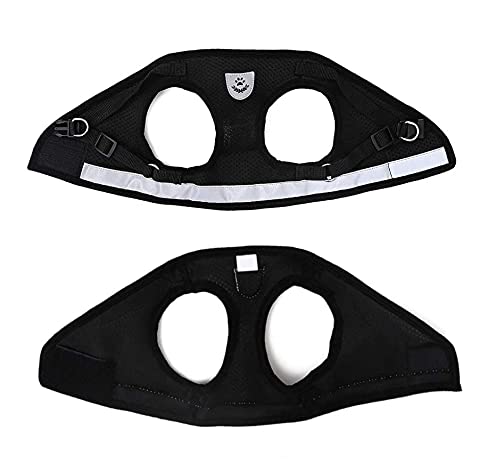 FEimaX Dog Harness and Leash Set for Walking, Soft Mesh Adjustable Easy Control Lightweight Cat Vest Harnesses with Reflective Strips, Escape Proof Small Dogs Cats Vests (Black, X-Small) - color: Black, size: X-Small